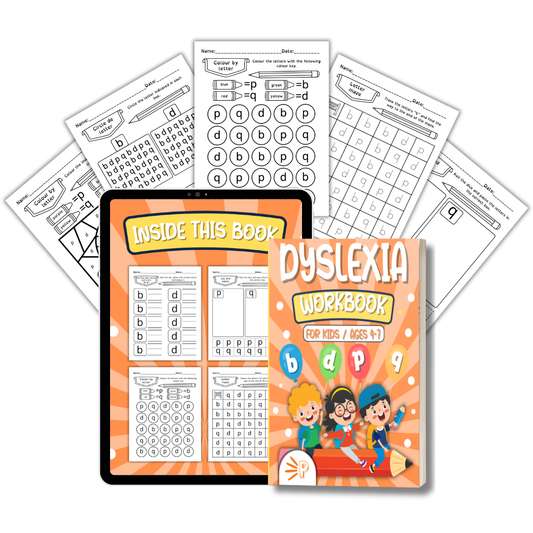 Dyslexia Workbook for Kids | B D P Q Letter Reversal Practice